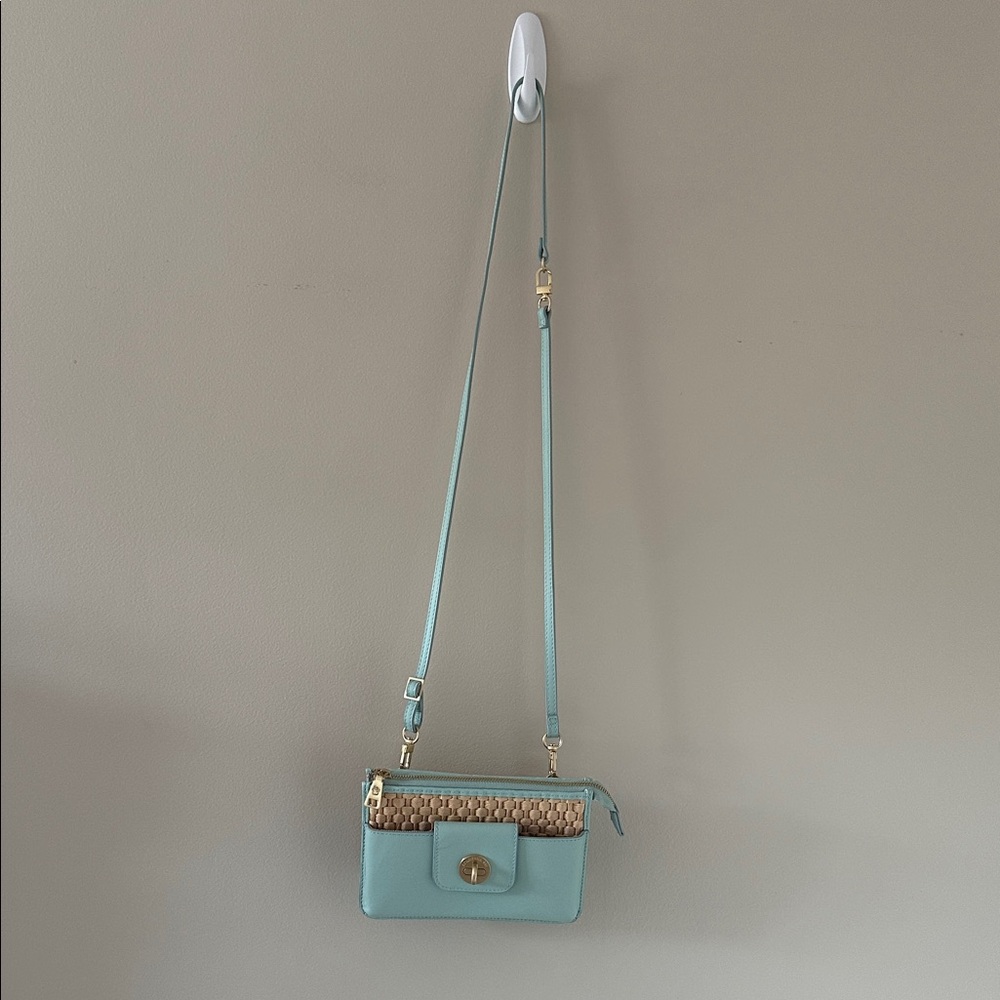 Spartina 449 Hipster Queenie Tropical Floral Sea Foam Clutch & Crossbody Bag - Picture 3 of 10